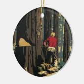 ヴィンテージ産業材材材木林 セラミックオーナメント (左)