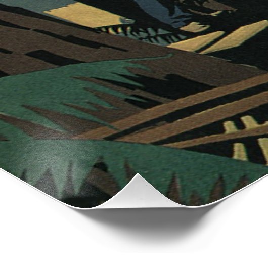 ヴィンテージ産業材材材木林 ポスター (コーナー)