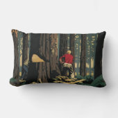 ヴィンテージ産業材材材木林 ランバークッション (正面)