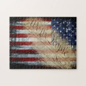 ヴィンテージ産業私たちアメリカ人国旗 ジグソーパズル (横)