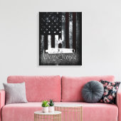 ヴィンテージ産業私たちピープルキャノン国旗 キャンバスプリント (インサイチュ (リビング))