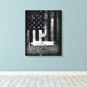 ヴィンテージ産業私たちピープルキャノン国旗 キャンバスプリント (インサイチュ (ウッドフロア))