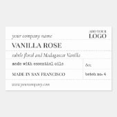 ヴィンテージ用ろうそく又は浴製品ラベル 長方形シール (正面)