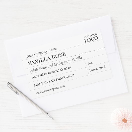 ヴィンテージ用ろうそく又は浴製品ラベル 長方形シール (封筒)