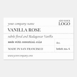 ヴィンテージ用ろうそく又は浴製品ラベル 長方形シール