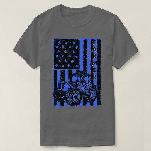 ヴィンテージ用アメリカ国旗のトラクター贈り物 Tシャツ (デザイン正面)