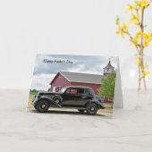 ヴィンテージ用ブラックカー カード (黄色い花)