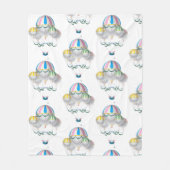 ヴィンテージ用温風船ブランケット小さな女の子 フリースブランケット (正面)