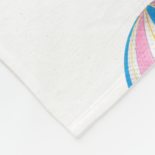 ヴィンテージ用温風船ブランケット小さな女の子 フリースブランケット (角)