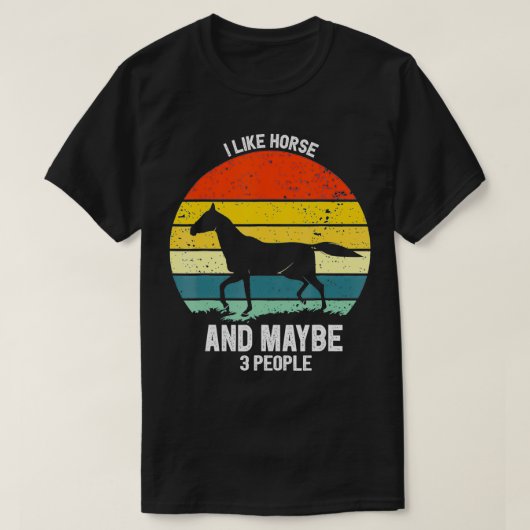 ヴィンテージ用馬動物馬好き Tシャツ (デザイン正面)