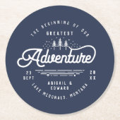 ヴィンテージ田舎の森林セーブ・ザ・デート案内 ラウンドペーパーコースター (正面)