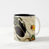 ヴィンテージ甲虫イラストレーション ツートーンマグカップ (正面右)