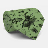ヴィンテージ甲虫飛んでいる昆虫昆虫学グリーン ネクタイ (ロール)
