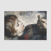 ヴィンテージ男の子と亀のポートレートの分離 薄葉紙 (正面)