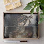 ヴィンテージ男の子と亀のポートレートの分離 薄葉紙 (ギフト)