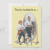 ヴィンテージ男の子犬と海賊チャイルドバースデーパーティー 招待状 (正面)