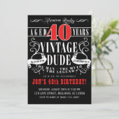 ヴィンテージ男の神話レジェンドメンズ40歳 招待状 (スタンド正面)