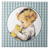 ヴィンテージ男の赤ちゃんとダクリングイースターギフト タイル (正面)