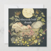 ヴィンテージ男の赤ちゃんの誕生発表 招待状 (正面)