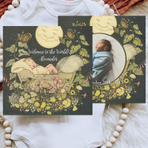 ヴィンテージ男の赤ちゃんの誕生発表