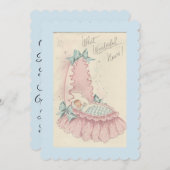 ヴィンテージ男の赤ちゃんの誕生発表 招待状 (正面/裏面)