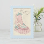 ヴィンテージ男の赤ちゃんの誕生発表 招待状 (スタンド正面)