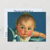 ヴィンテージ男の赤ちゃんまたは女の子の誕生日パーティー 招待状 (正面/裏面)