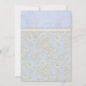 ヴィンテージ男の赤ちゃんアナウンスブルー&アイボリーレース 案内状 (裏面)