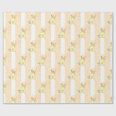 ヴィンテージ男の赤ちゃんイエローオレンジ&グレーベビーシャワー ラッピングペーパー (フラット)