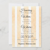 ヴィンテージ男の赤ちゃんオレンジ&イエローベビーシャワー 招待状 (裏面)