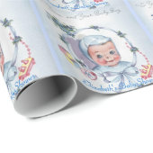 ヴィンテージ男の赤ちゃんカスタムベビーシャワーラッピング紙 ラッピングペーパー (ロールコーナー)