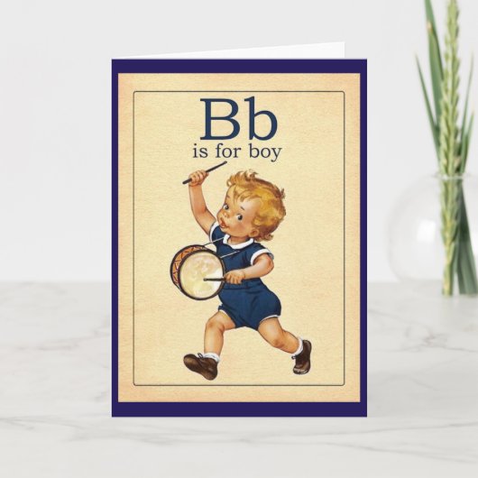 ヴィンテージ男の赤ちゃんグリーティングカード カード (正面)