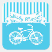 ヴィンテージ男の赤ちゃんシャワーシール スクエアシール (正面)