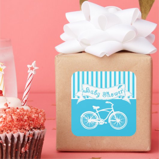 ヴィンテージ男の赤ちゃんシャワーシール スクエアシール (パーティー)