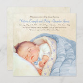 ヴィンテージ男の赤ちゃんシャワー 招待状 (正面/裏面)