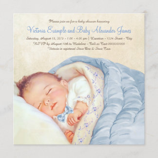 ヴィンテージ男の赤ちゃんシャワー 招待状