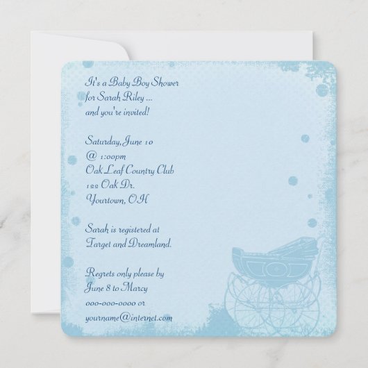 ヴィンテージ男の赤ちゃんシャワー 招待状 (正面)