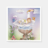 ヴィンテージ男の赤ちゃんバプテスマ《キリスト教》洗礼式や命名式ナプキン スタンダードカクテルナプキン (正面)