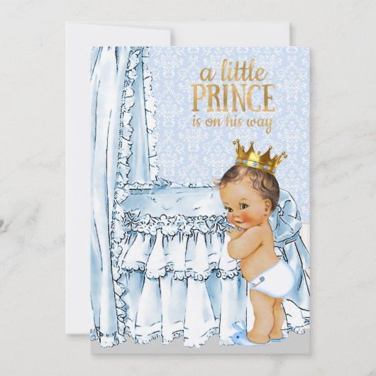 ヴィンテージ男の赤ちゃんプリンスベビーシャワー招待状 招待状 (正面)