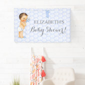 ヴィンテージ男の赤ちゃんラトルブルー 横断幕 (インサイチュ)