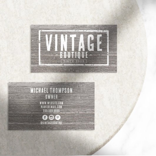 ヴィンテージ男らしブティックの頑丈なアパレルロゴ 名刺