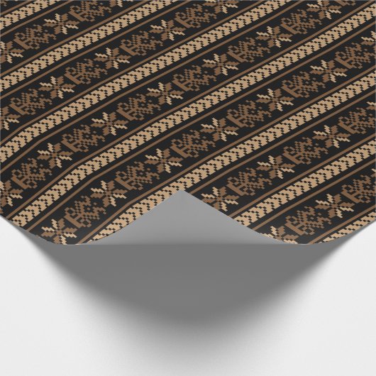 ヴィンテージ男らしリトアニア幾何学模様 ラッピングペーパー (角)