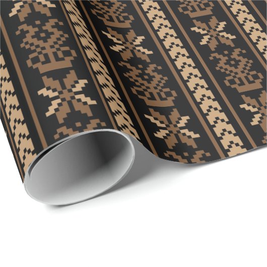 ヴィンテージ男らしリトアニア幾何学模様 ラッピングペーパー (ロールコーナー)