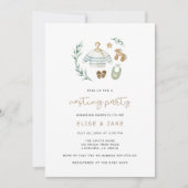 ヴィンテージ男女兼用おもちゃネストパーティー 招待状 (正面)