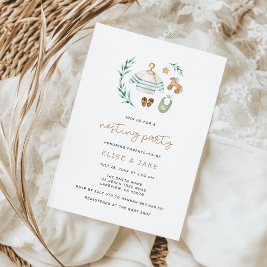 ヴィンテージ男女兼用おもちゃネストパーティー 招待状