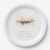ヴィンテージ男女兼用クジラとアヒルの赤ちゃんシャワー ペーパープレート (正面)