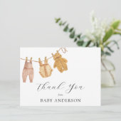 ヴィンテージ男女兼用ベイビーシャワーありがとう サンキューカード