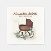 ヴィンテージ男女兼用ベビシャワーカスタム スタンダードカクテルナプキン (正面)