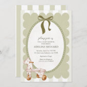 ヴィンテージ男女兼用ベビーシャワー招待状 招待状 (正面/裏面)