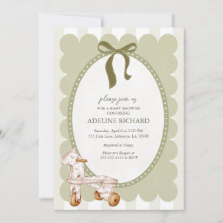 ヴィンテージ男女兼用ベビーシャワー招待状 招待状